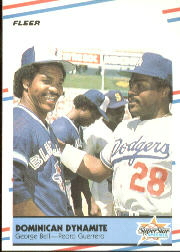 1988 Fleer Baseball Cards      623     Dominican Dynamite#{George Bell#{Pedro Guerrero